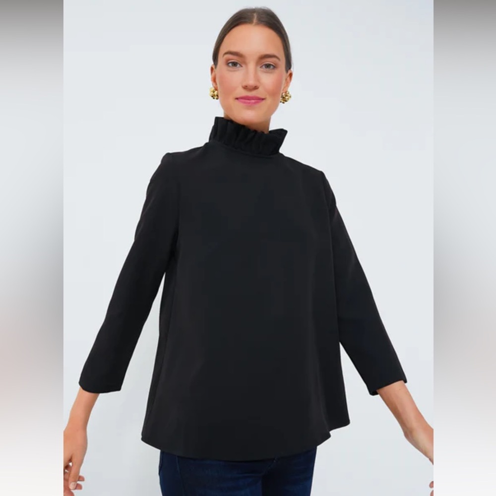 NWT Tuckernuck Black Faye Blouse, size Small